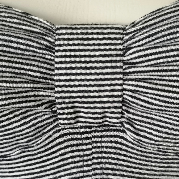 ๐ black and white striped sleeveless top with soft denim rompers by - Picture 5 of 8